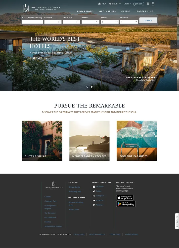 The Leading Hotels of the World Screenshot