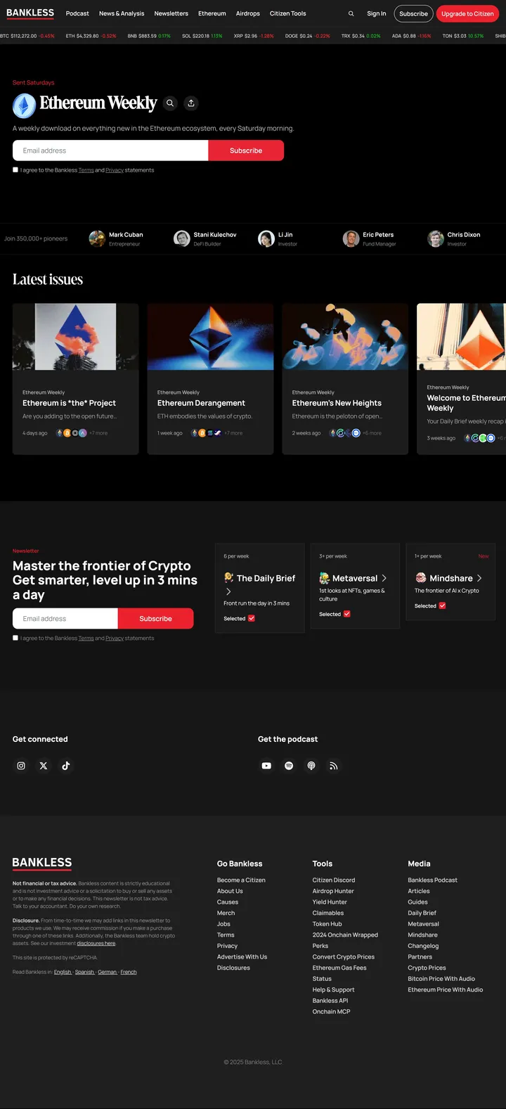 Ethereum Weekly Screenshot