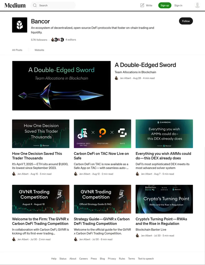 Bancor Blog Screenshot