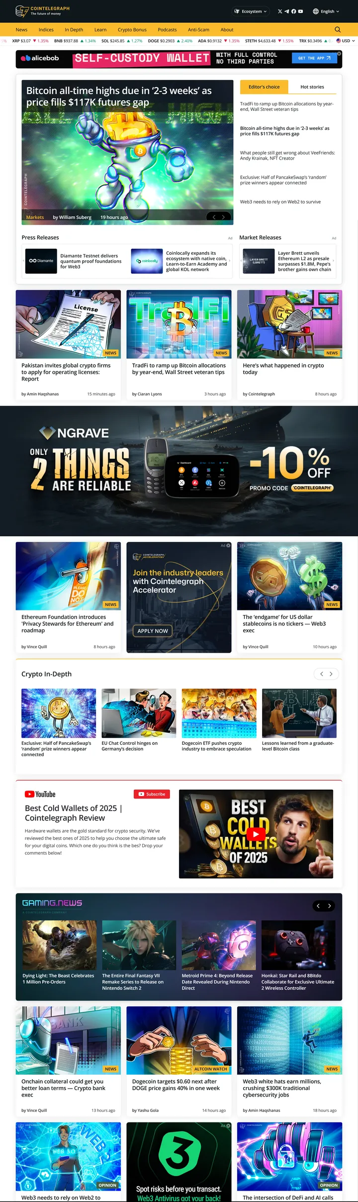 Cointelegraph Screenshot