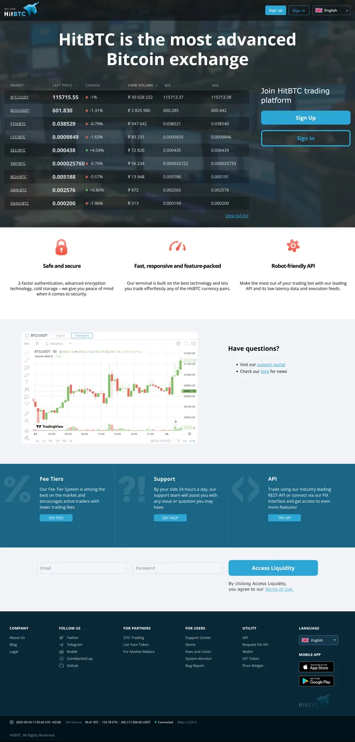 HitBTC Screenshot