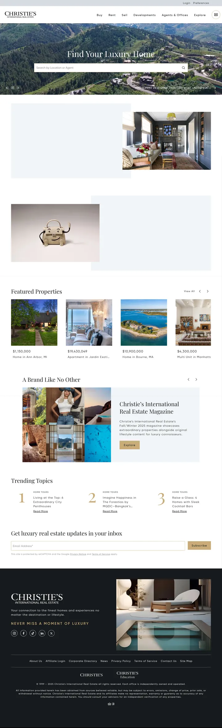 Christie’s International Real Estate Screenshot