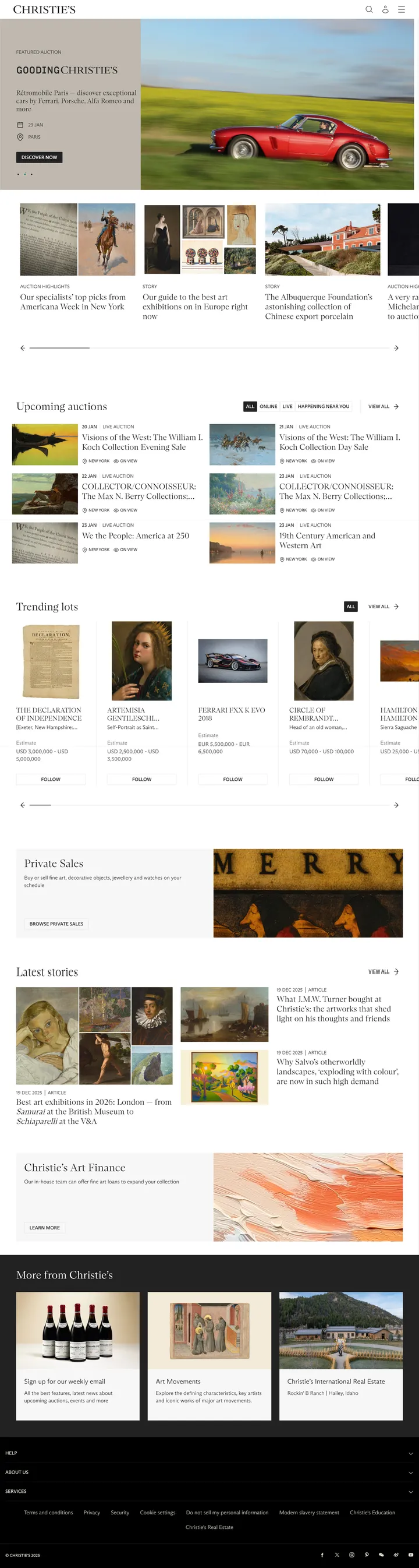 Christie's Screenshot