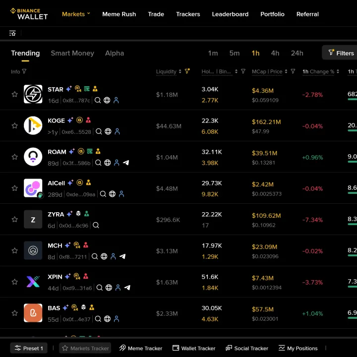 Binance DEX Screenshot