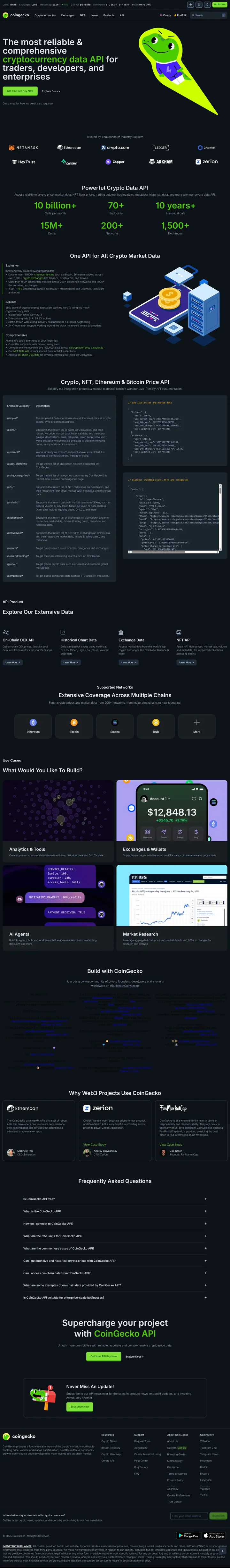 CoinGecko API Screenshot