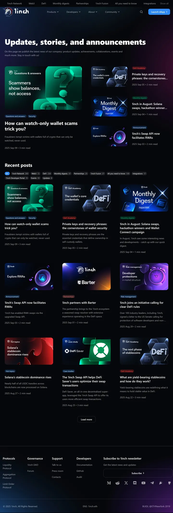 1inch Blog Screenshot